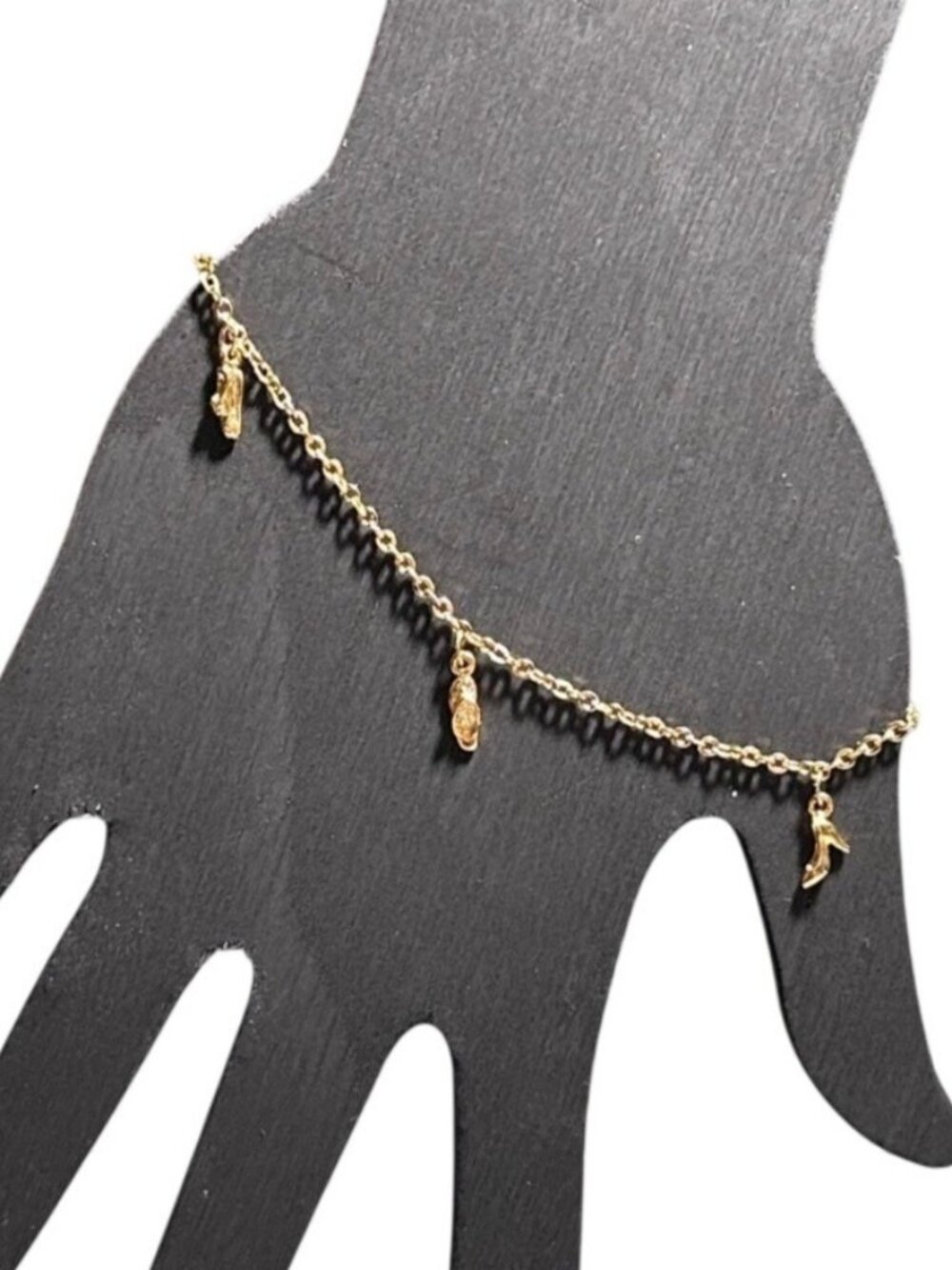 Vintage PCI Charm Bracelet Gold Tone Shoes Heels Sandals 8.5 Inch Womens Jewelry